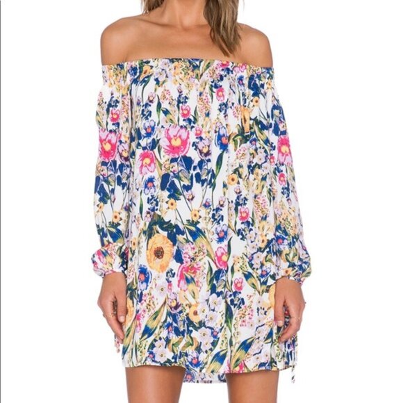 MINKPINK Dresses & Skirts - MINKPINK NWT Off the Shoulder Smells Like Summer Floral Dress Sz M